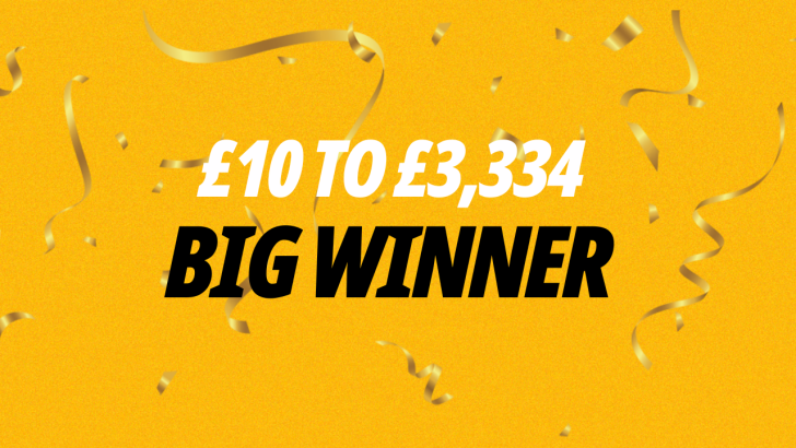 Graphic showing how a Betfair customer won more than £3,300 from a £10 bet